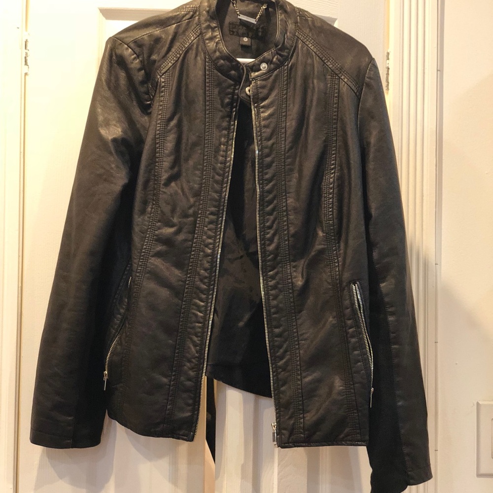 Black leather jacket